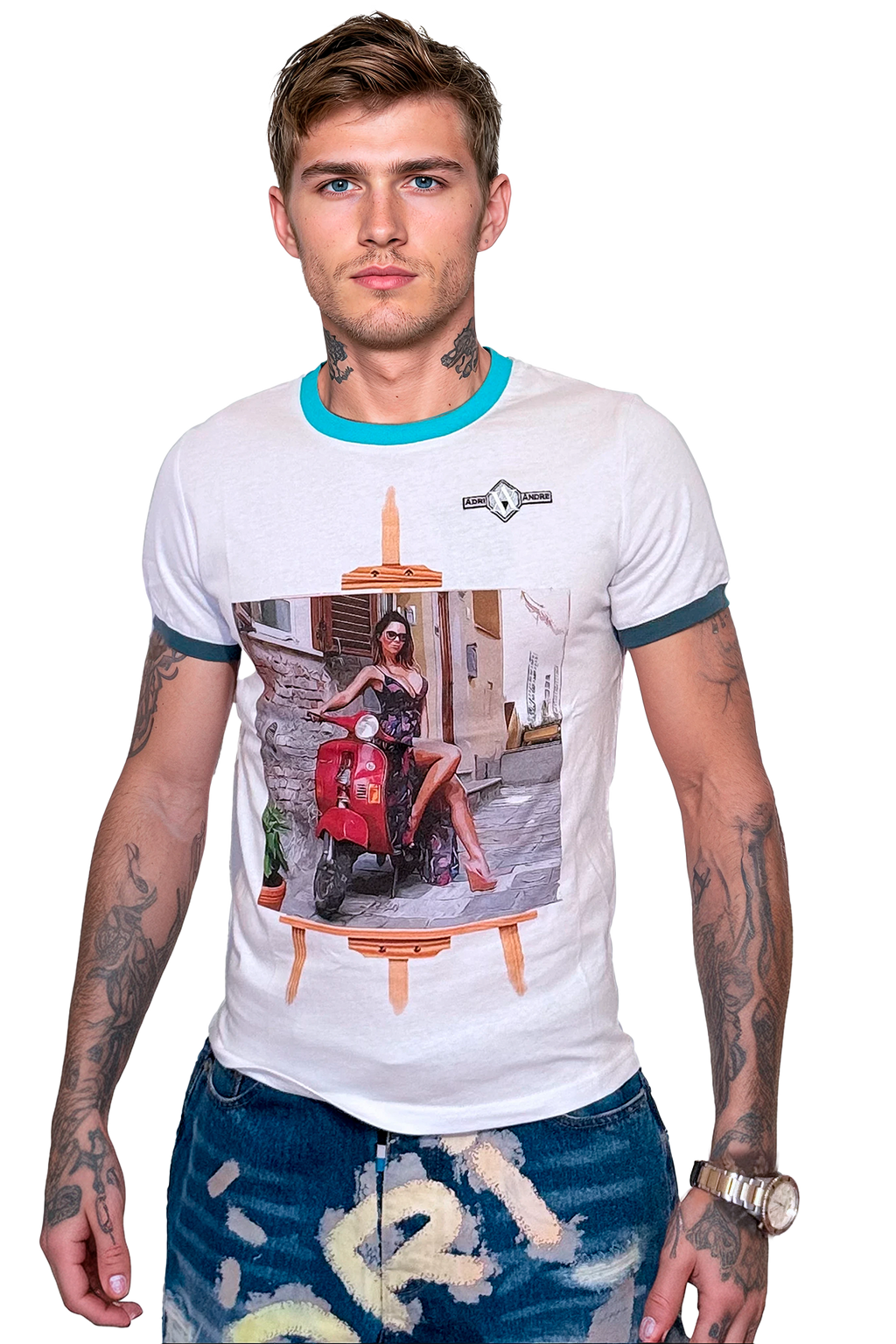 camiseta cuello redondo hombre