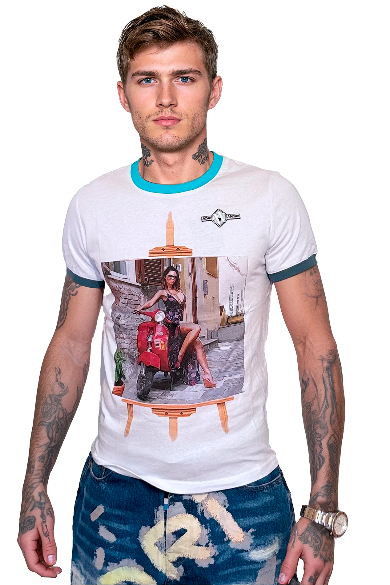 camiseta cuello redondo hombre
