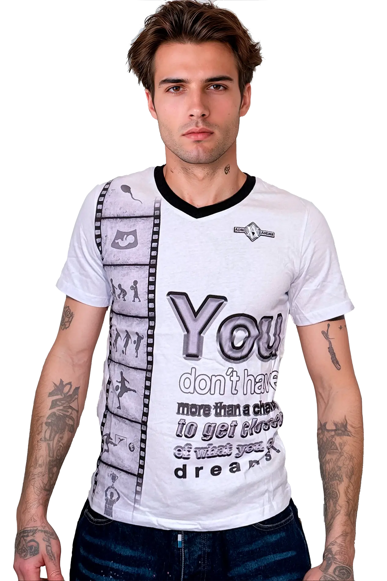 camiseta cuello pico hombre