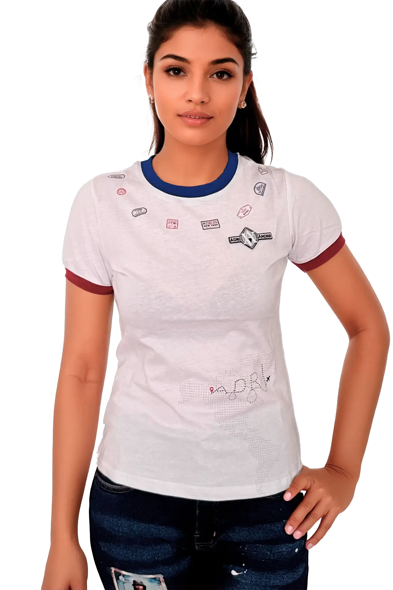 camiseta cuello redondo mujer