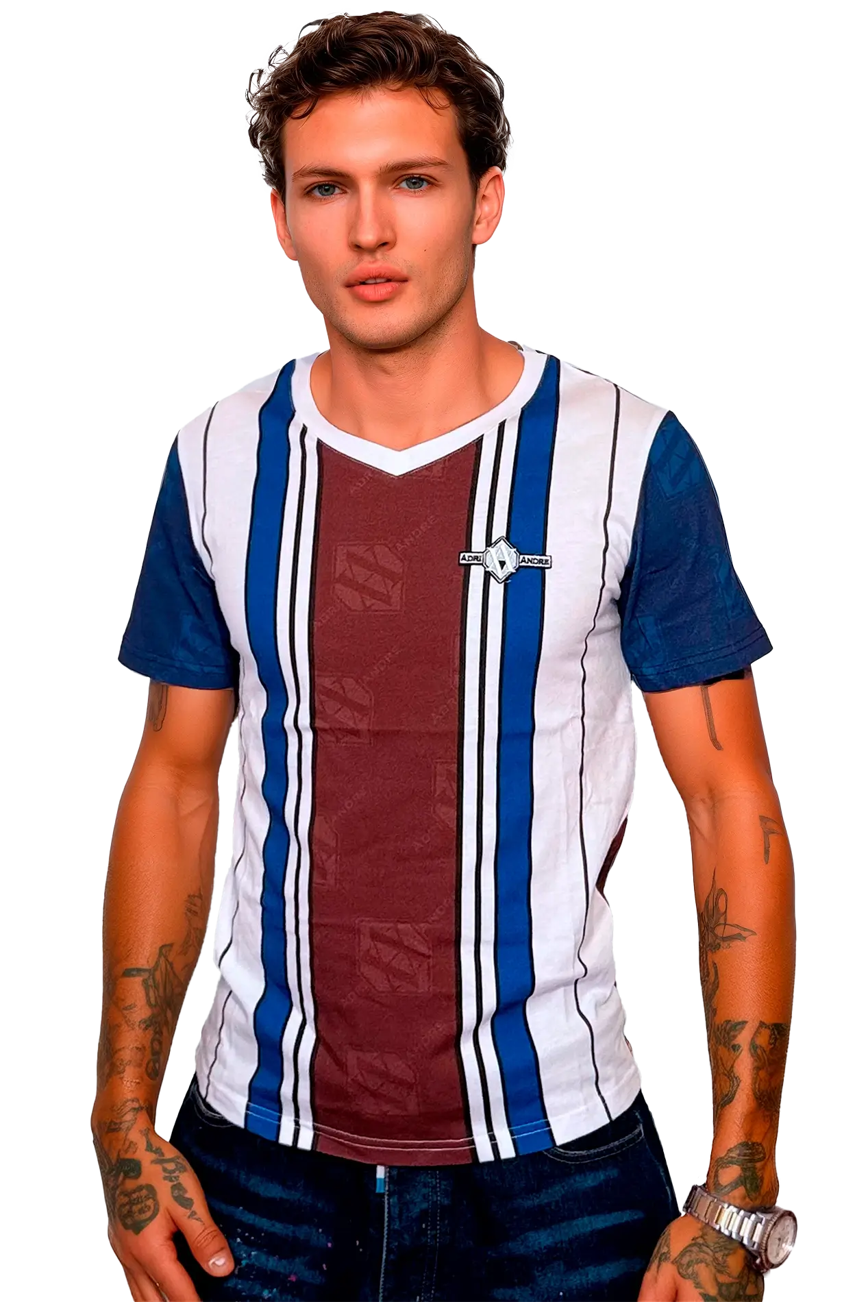 camiseta cuello pico hombre